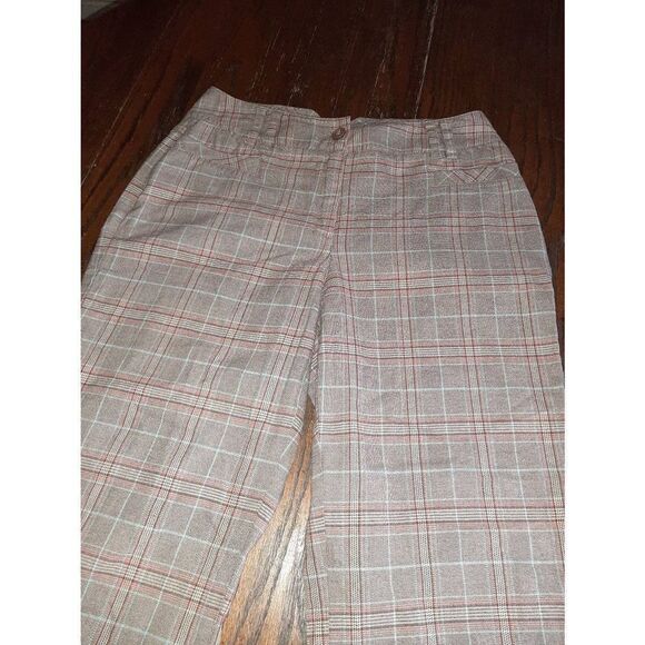 Size 10 Cato Brown Blue Peach Dress Pants - Picture 2 of 3